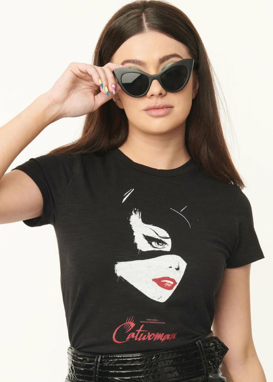 Womens *  | Unique Vintage X Dc Comics Catwoman Womens Graphic T-Shirt Black New In