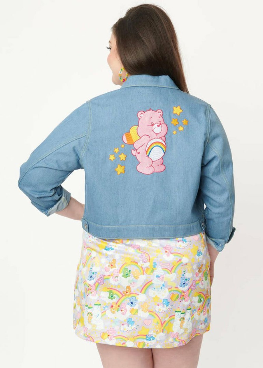 Womens *  | Unique Vintage X Care Bears Wish With Your Heart Jeans Jacket Blue New In